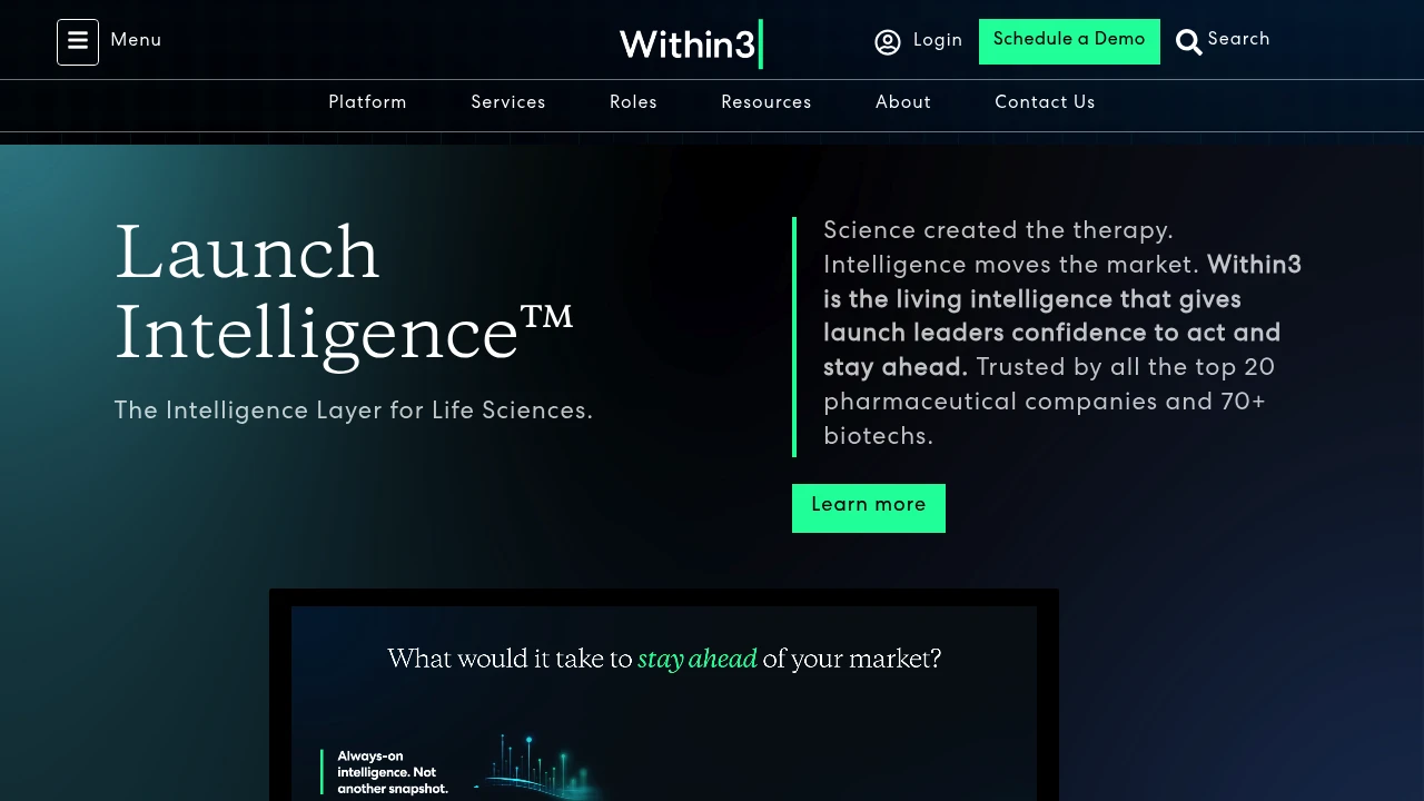 Screenshot of Within3 website