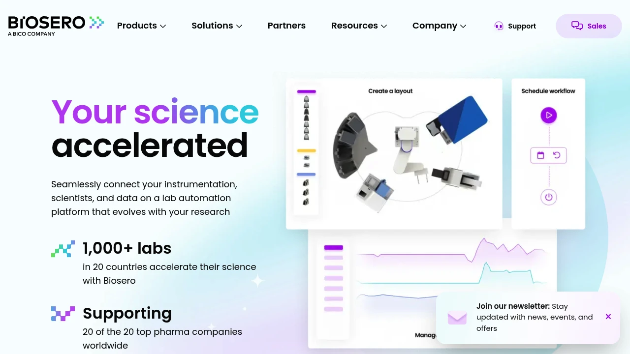 Screenshot of Biosero website