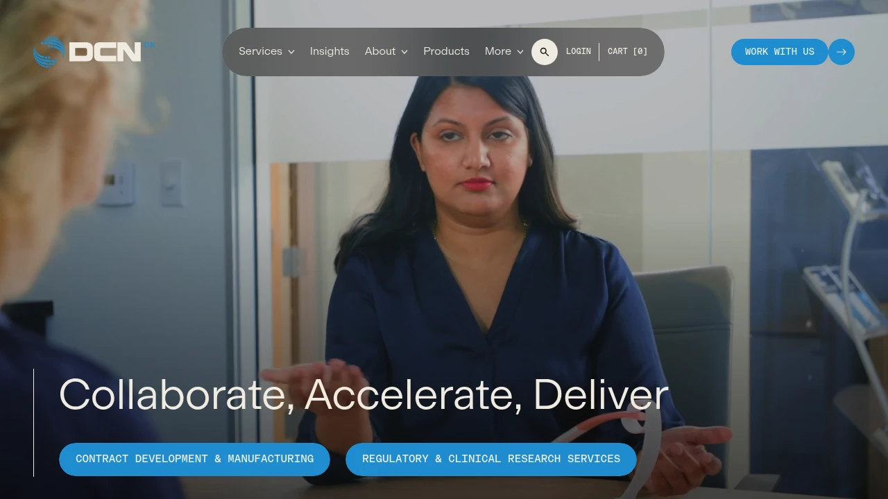 Screenshot of DCN Dx website