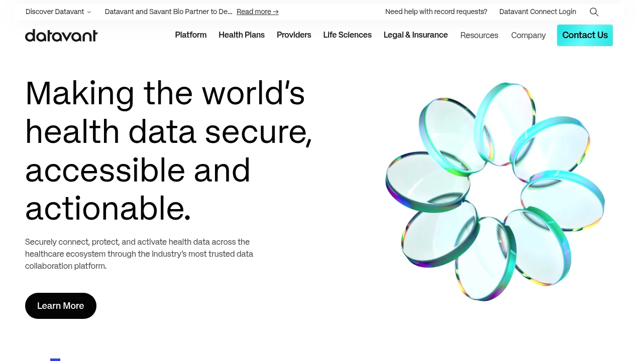 Screenshot of Datavant website