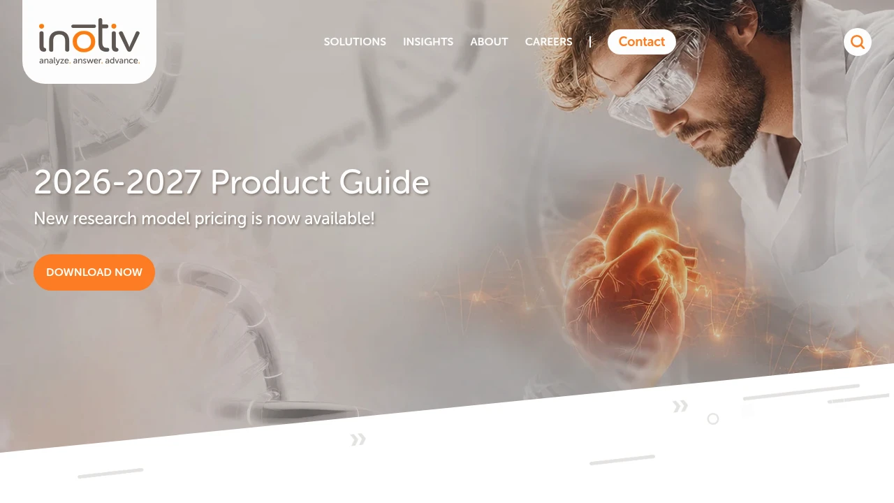Screenshot of Inotiv website
