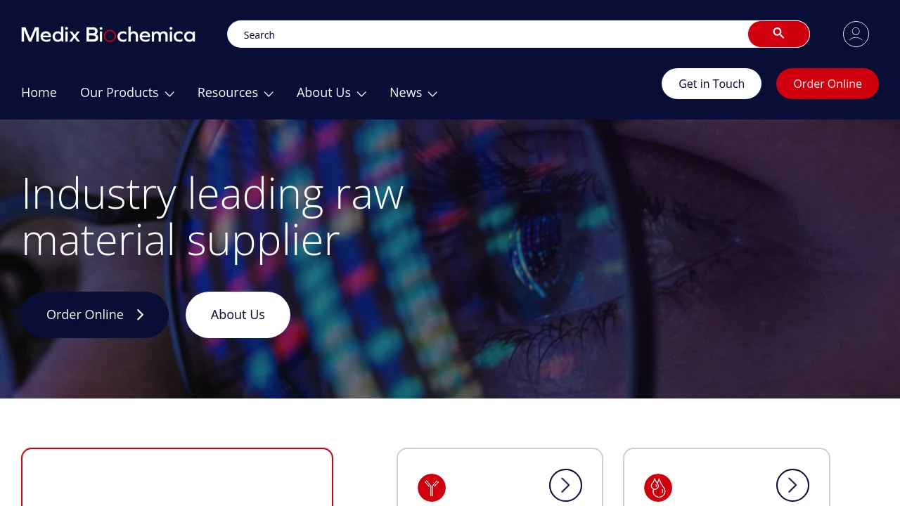 Screenshot of Medix Biochemica website