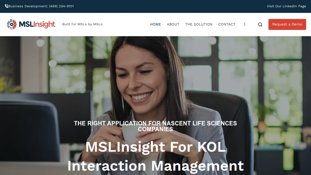 Screenshot of MSLInsight website