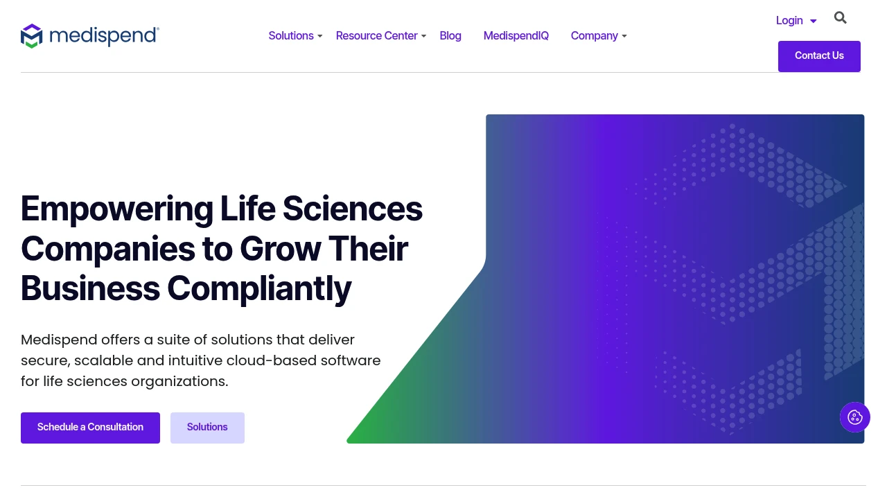 Screenshot of Medispend website