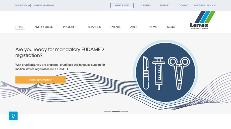 Screenshot of LORENZ Life Sciences Group website