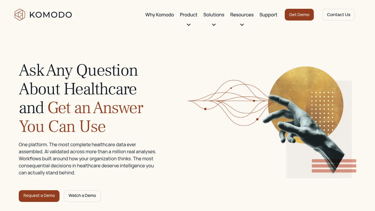 Screenshot of Komodo Health website