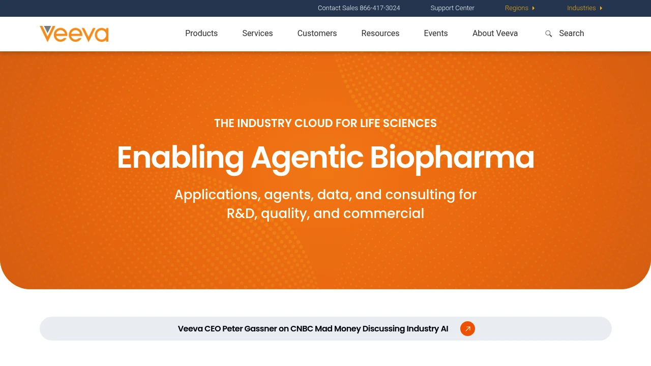 Screenshot of Veeva Systems website
