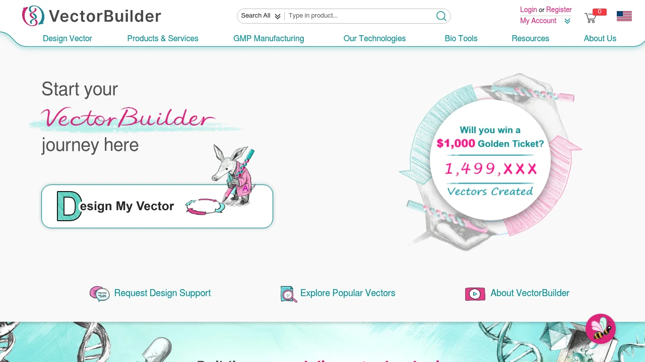 Screenshot of VectorBuilder website