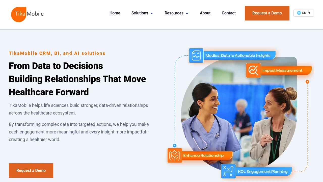 Screenshot of Tika Mobile website