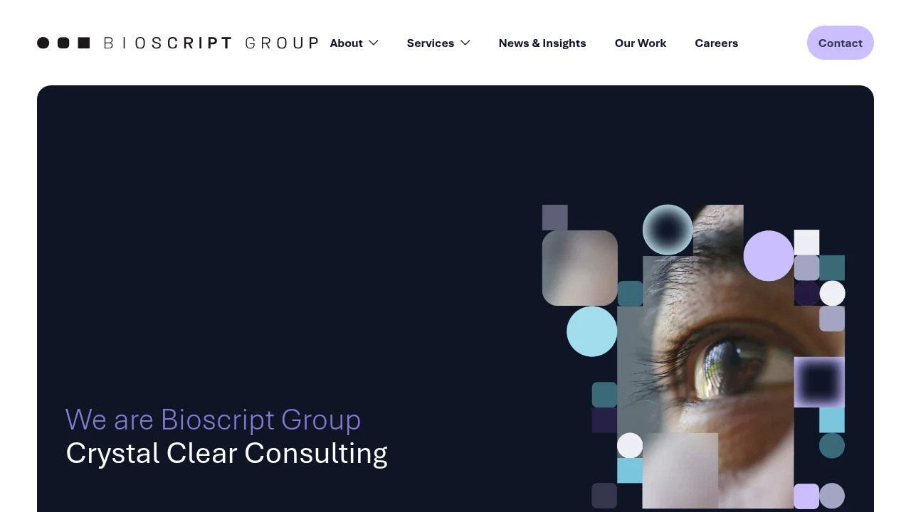 Screenshot of Bioscript Group website