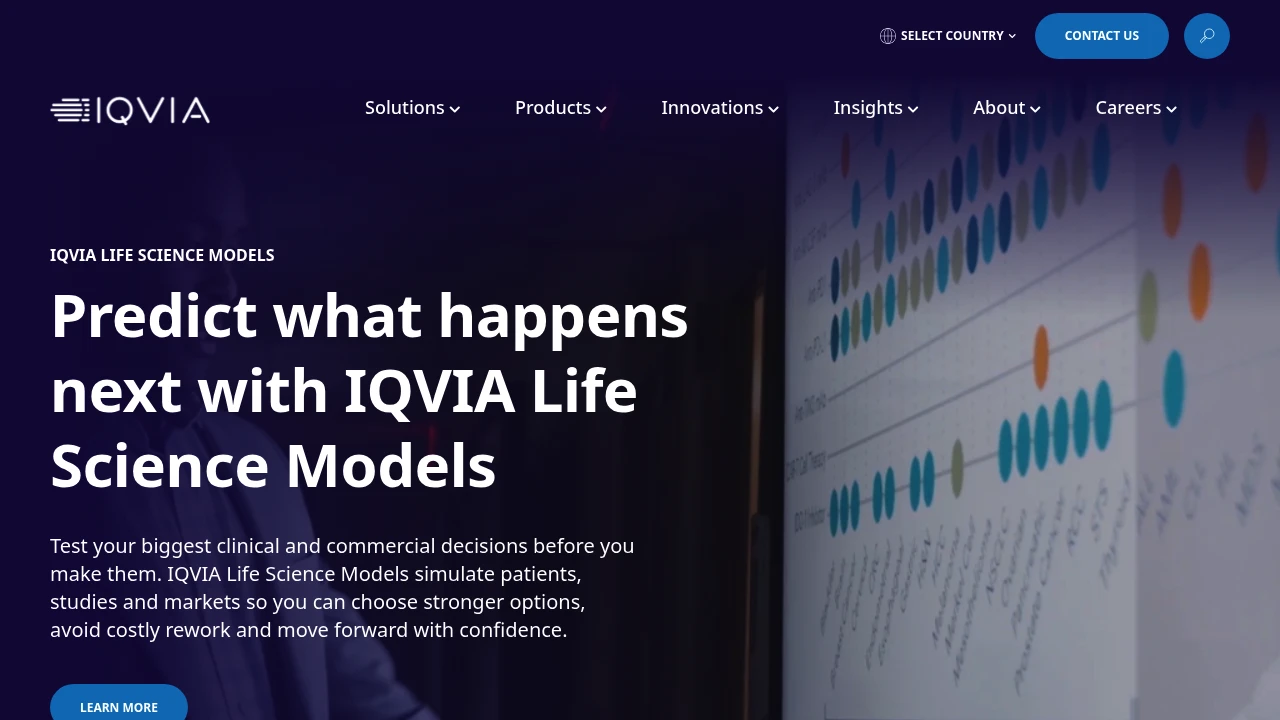 Screenshot of IQVIA website