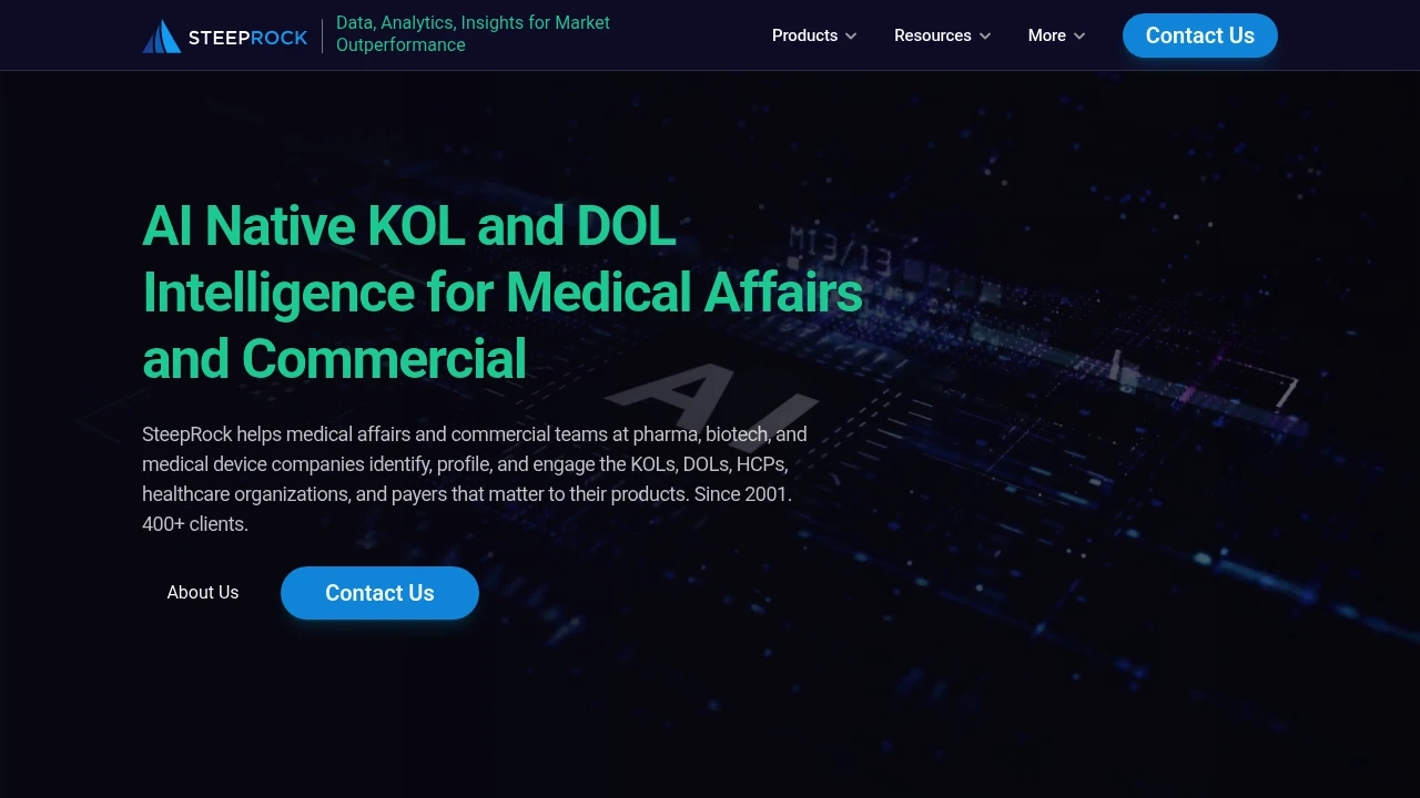 Screenshot of SteepRock website