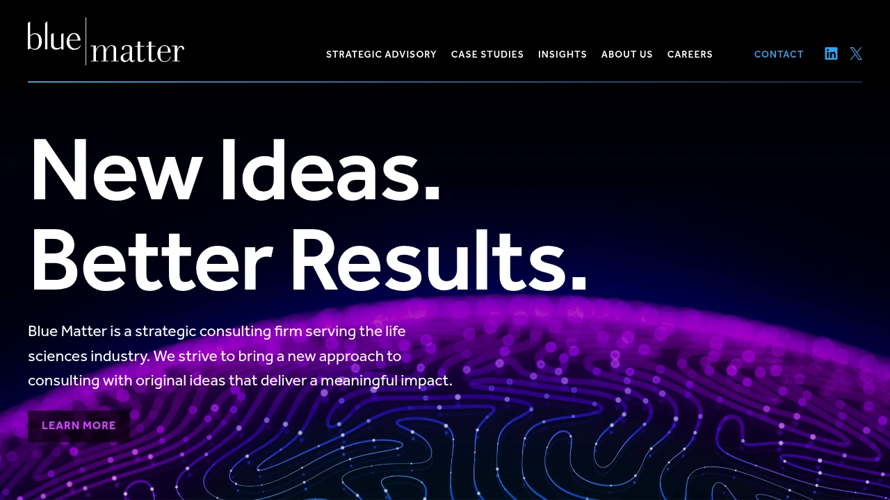 Screenshot of Blue Matter Consulting website