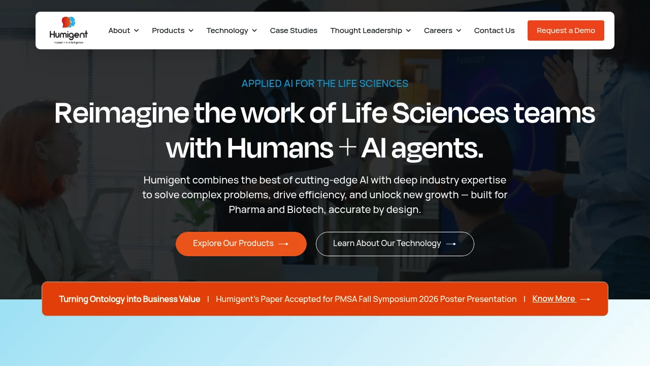 Screenshot of Humigent website