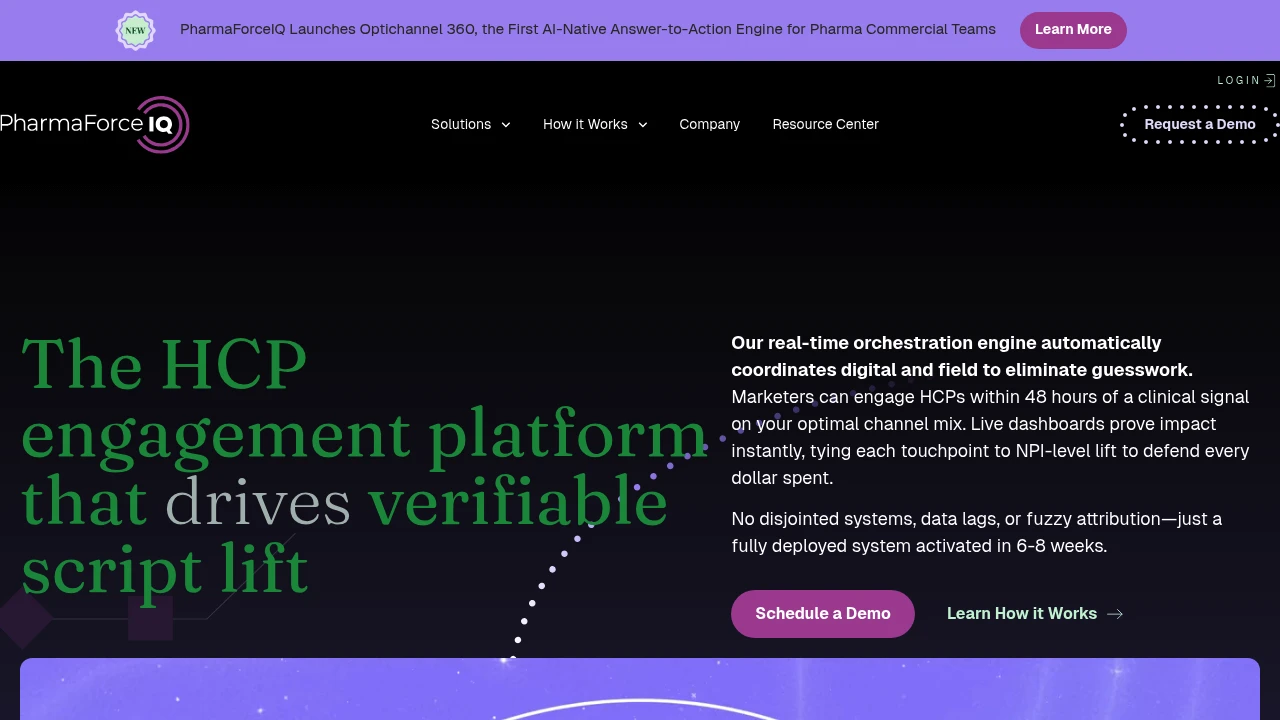 Screenshot of PharmaForceIQ website