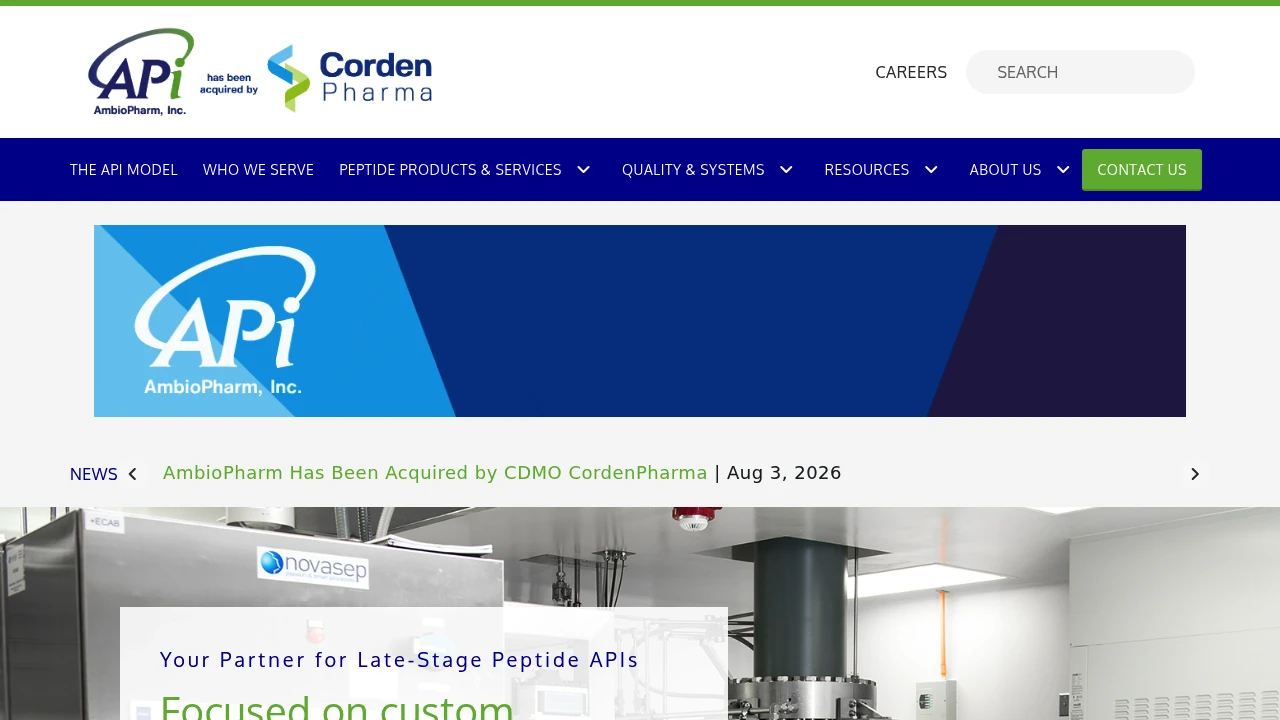 Screenshot of AmbioPharm website