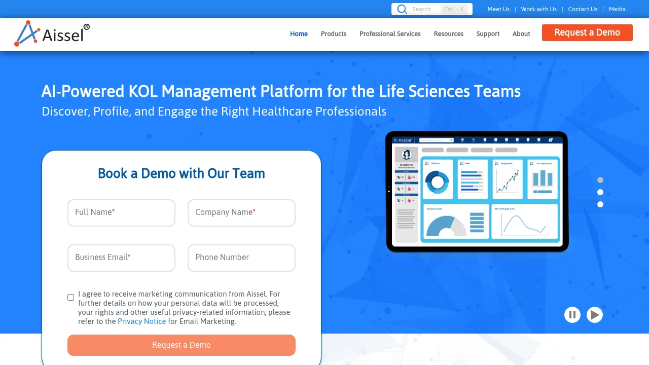 Screenshot of Aissel Technologies website