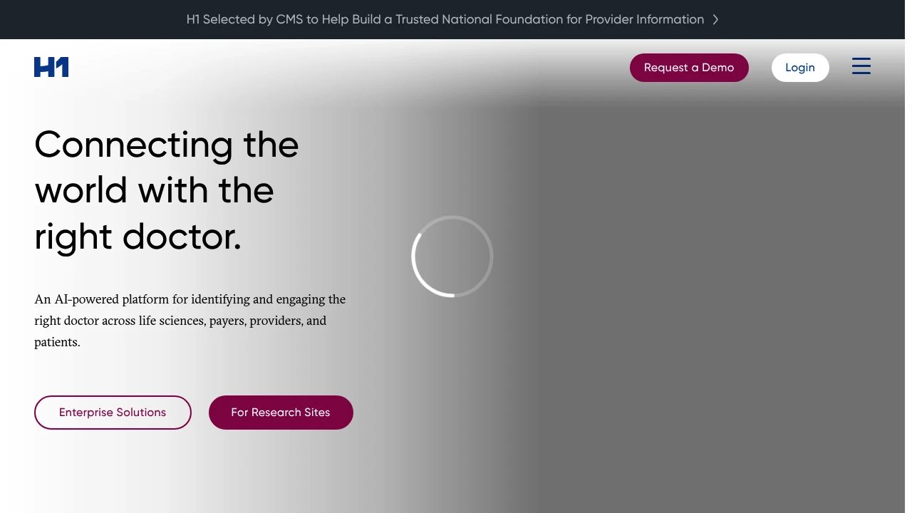Screenshot of H1 website